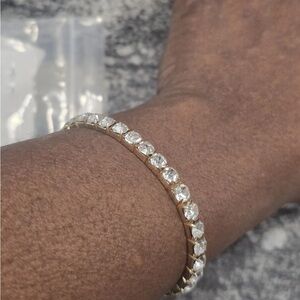 Macys Elegant Gold and Silver Tennis Bracelet Women New